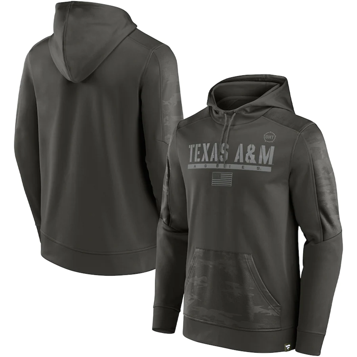 Men's Texas A&M Aggies Lions Olive OHT Military Appreciation Guardian Pullover Hoodie
